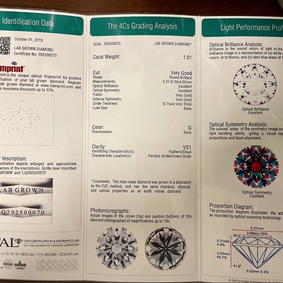 Catbird NYC - The Swan Solitaire Supreme 1 carat diamond engagement ring: size 5 - Picture 9 of 9